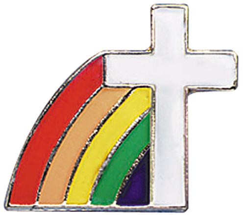 Rainbow & Cross Lapel Pin